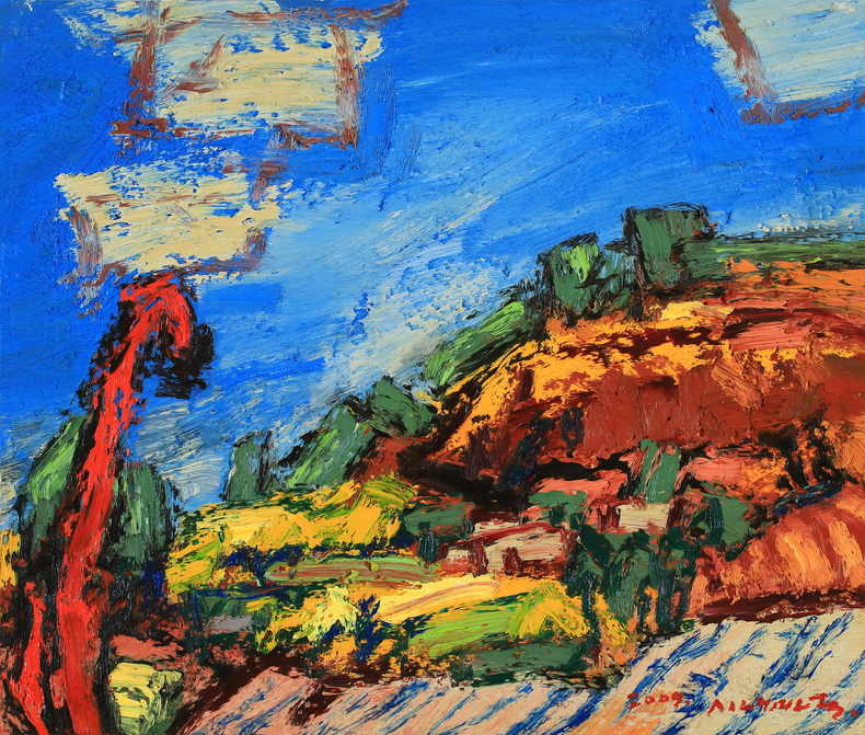 적송(Red pine tree),45.5x53cm,Oil on canvas,2009