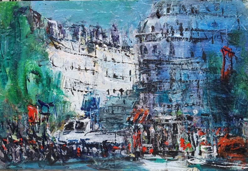  사람사는세상파리 53.0*40.9 / 2022년도 Acrylic. on Arches