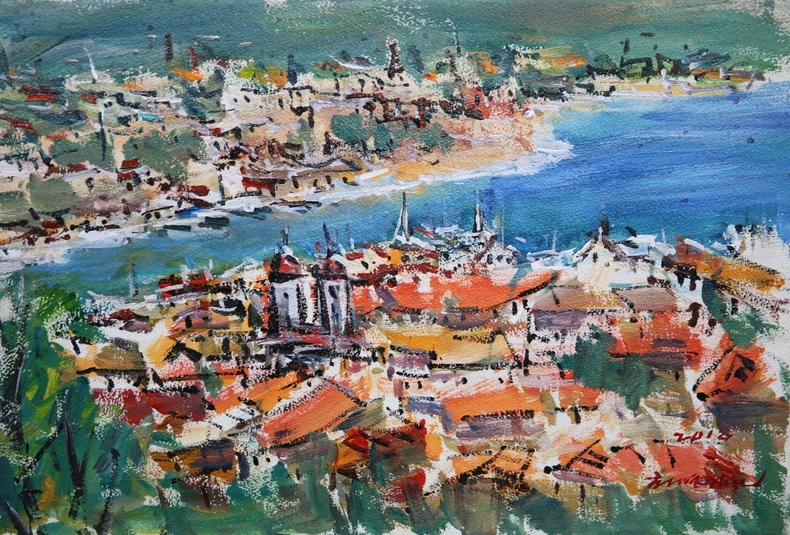  아드리아의 해변 55.0*37.7 / 2018년도 Acrylic. on Arches